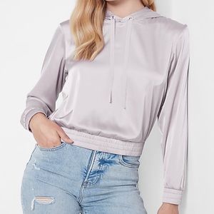 Express Silky Banded Waist Hooded Sweatshirt‎ Size S